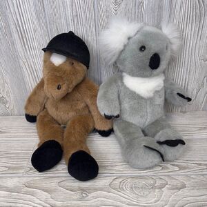Vintage Build-A-Bear Workshop Lot of 2 Gray Koala & Brown Horse 1997 EUC Retired